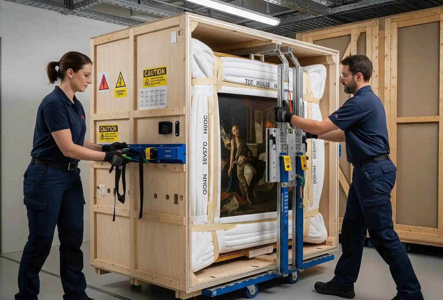 Furniture carefully wrapped in protective packing for a high-value item move